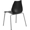 Flash Furniture HERCULES Series 770 lb. Capacity White Stack Chair with Lumbar Support and Silver Frame(Black)