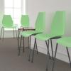Flash Furniture HERCULES Series 770 lb. Capacity White Stack Chair with Lumbar Support and Silver Frame(Green)