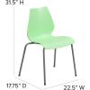 Flash Furniture HERCULES Series 770 lb. Capacity White Stack Chair with Lumbar Support and Silver Frame(Green)