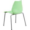 Flash Furniture HERCULES Series 770 lb. Capacity White Stack Chair with Lumbar Support and Silver Frame(Green)