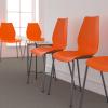 Flash Furniture HERCULES Series 770 lb. Capacity White Stack Chair with Lumbar Support and Silver Frame(Orange)