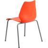Flash Furniture HERCULES Series 770 lb. Capacity White Stack Chair with Lumbar Support and Silver Frame(Orange)