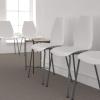 Flash Furniture HERCULES Series 770 lb. Capacity White Stack Chair with Lumbar Support and Silver Frame(White)