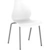 Flash Furniture HERCULES Series 770 lb. Capacity White Stack Chair with Lumbar Support and Silver Frame(White)