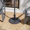Flash Furniture Kona Universal Cement Patio Umbrella Base with Weatherproof Sunburst Pattern Plastic Polymer Coating – 19.25″ Diameter, Black(Black)