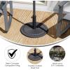 Flash Furniture Kona Universal Cement Patio Umbrella Base with Weatherproof Sunburst Pattern Plastic Polymer Coating – 19.25″ Diameter, Black(Black)