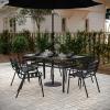 Flash Furniture Kona Universal Cement Patio Umbrella Base with Weatherproof Sunburst Pattern Plastic Polymer Coating – 19.25″ Diameter, Black(Black)