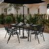 Flash Furniture Kona Universal Cement Patio Umbrella Base with Weatherproof Sunburst Pattern Plastic Polymer Coating – 19.25″ Diameter, Black(Bronze)