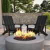 Flash Furniture Set of 2 Slate Gray Poly Resin Adirondack Chairs and Black Poly Resin Adirondack Side Table – All Weather Indoor/Outdoor