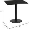 Flash Furniture Stiles 24” Square Black Laminate Table Top with 18” Round Table Height Base(Black)