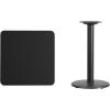 Flash Furniture Stiles 24” Square Black Laminate Table Top with 18” Round Table Height Base(Black)