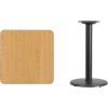 Flash Furniture Stiles 24” Square Black Laminate Table Top with 18” Round Table Height Base(Natural)