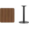 Flash Furniture Stiles 24” Square Black Laminate Table Top with 18” Round Table Height Base(Walnut)
