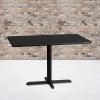 Flash Furniture Stiles 30” x 48” Rectangular Black Laminate Table Top with 23.5” x 29.5” Table Height Base(Black)