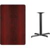 Flash Furniture Stiles 30” x 48” Rectangular Black Laminate Table Top with 23.5” x 29.5” Table Height Base(Mahogany)
