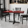 Flash Furniture Stiles 30” x 48” Rectangular Black Laminate Table Top with 23.5” x 29.5” Table Height Base(Mahogany)