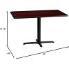 Flash Furniture Stiles 30” x 48” Rectangular Black Laminate Table Top with 23.5” x 29.5” Table Height Base(Mahogany)
