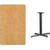 Flash Furniture Stiles 30” x 48” Rectangular Black Laminate Table Top with 23.5” x 29.5” Table Height Base(Natural)