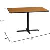 Flash Furniture Stiles 30” x 48” Rectangular Black Laminate Table Top with 23.5” x 29.5” Table Height Base(Natural)