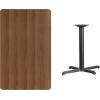 Flash Furniture Stiles 30” x 48” Rectangular Black Laminate Table Top with 23.5” x 29.5” Table Height Base(Walnut)