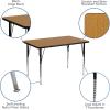 Flash Furniture Wren 30”W x 48”L Rectangular Red Thermal Laminate Activity Table – Standard Height Adjustable Legs(Oak)