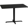 Flash Furniture 30” x 42” Rectangular Walnut Laminate Table Top with 23.5” x 29.5” Table Height Base(Black)