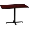 Flash Furniture 30” x 42” Rectangular Walnut Laminate Table Top with 23.5” x 29.5” Table Height Base(Mahogany)