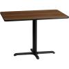Flash Furniture 30” x 42” Rectangular Walnut Laminate Table Top with 23.5” x 29.5” Table Height Base(Walnut)