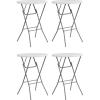 Flash Furniture 32″ Round Granite White Plastic Bar Height Folding Table (4 Pack)