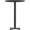 Flash Furniture 36” Round Black Laminate Table Top with 30” x 30” Bar Height Table Base
