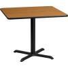 Flash Furniture 36” Square Mahogany Laminate Table Top with 30” x 30” Table Height Base(Natural)