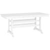 Flash Furniture Abraham Outdoor Dining Table for 6, Commercial Grade All-Weather Recycled HDPE Adirondack Style Table, UV Fade Resistant, 72″ Rectangle, Gray(White)