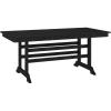 Flash Furniture Abraham Outdoor Dining Table for 6, Commercial Grade All-Weather Recycled HDPE Adirondack Style Table, UV Fade Resistant, 72″ Rectangle, Gray(Black)