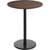 Flash Furniture Acadia 36″ Round Indoor Gray Faux Concrete Tabletop with 24″ Round Black Bar Height Base, Seamless TopGuard HPL Top and Edge(Dark Brown/Black Base)