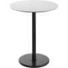 Flash Furniture Acadia 36″ Round Indoor Gray Faux Concrete Tabletop with 24″ Round Black Bar Height Base, Seamless TopGuard HPL Top and Edge(White Faux Marble/Black Base)