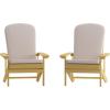 Flash Furniture Charlestown Set of 2 Adirondack Chairs with Cushions – Slate Gray Poly Resin Frame – Cream All-Weather Cushions – Indoor/Outdoor Use(Yellow/Cream)