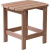 Flash Furniture Charlestown Tiered Commercial Poly Resin Adirondack Side Table – Natural Cedar – All-Weather – Indoor/Outdoor