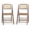 Flash Furniture Folding Bohemian Bamboo Chairs with Curved Backs, Modern Bamboo Folding Dining Chairs, 300 lb. Static Weight Capacity, Set of 2(Set of 2)