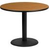 Flash Furniture Graniss 36” Round Walnut Laminate Table Top with 24” Round Table Height Base(Natural)