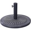 Flash Furniture Kona Universal Cement Patio Umbrella Base with Weatherproof Sunburst Pattern Plastic Polymer Coating – 19.25″ Diameter, Black(Bronze)
