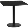 Flash Furniture Stiles 24” Square Black Laminate Table Top with 18” Round Table Height Base(Black)