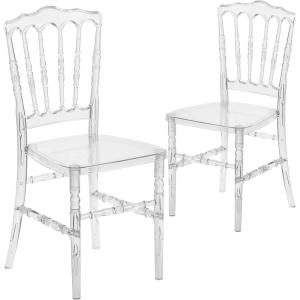 Flash Furniture 2 Pack Flash Elegance Crystal Ice Napoleon Stacking Chair(2 Pack)