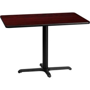Flash Furniture 30” x 42” Rectangular Walnut Laminate Table Top with 23.5” x 29.5” Table Height Base(Mahogany)