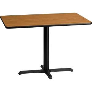 Flash Furniture 30” x 42” Rectangular Walnut Laminate Table Top with 23.5” x 29.5” Table Height Base(Natural)