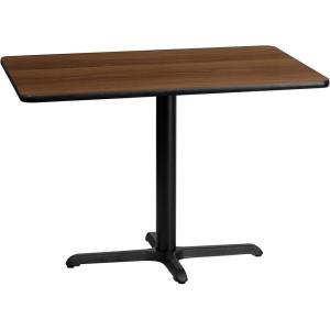 Flash Furniture 30” x 42” Rectangular Walnut Laminate Table Top with 23.5” x 29.5” Table Height Base(Walnut)