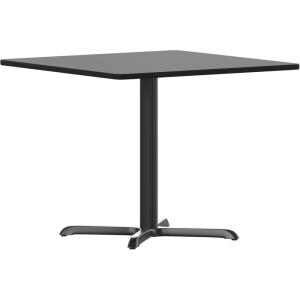 Flash Furniture 36” Square Mahogany Laminate Table Top with 30” x 30” Table Height Base(Black)