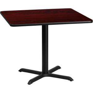 Flash Furniture 36” Square Mahogany Laminate Table Top with 30” x 30” Table Height Base(Mahogany)