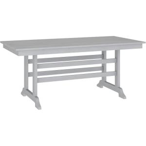 Flash Furniture Abraham Outdoor Dining Table for 6, Commercial Grade All-Weather Recycled HDPE Adirondack Style Table, UV Fade Resistant, 72″ Rectangle, Gray(Grey)