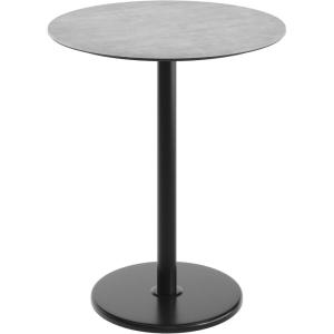 Flash Furniture Acadia 36″ Round Indoor Gray Faux Concrete Tabletop with 24″ Round Black Bar Height Base, Seamless TopGuard HPL Top and Edge(Gray Faux Concrete/Black Base)