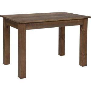 Flash Furniture HERCULES Series 46″ x 30″ Rectangular Antique Rustic White Solid Pine Farm Dining Table(Antique Rustic)